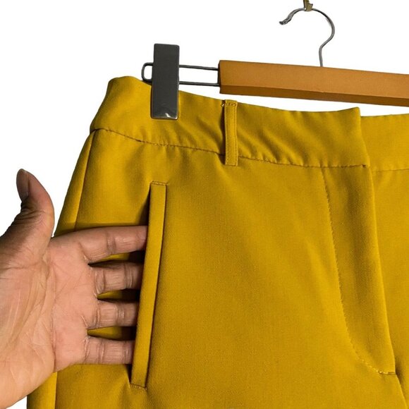 Dalia Women's Mustard Yellow Ankle Dress Pants - Picture 4 of 9